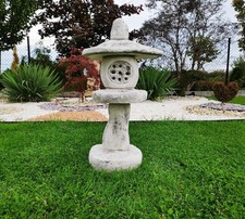 Japanese Stone Pagoda Garden Lantern White Outdoor Ornament