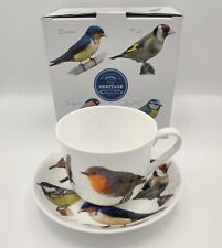 Large Breakfast Cup & Saucer Heritage Fine Bone China "Birds"