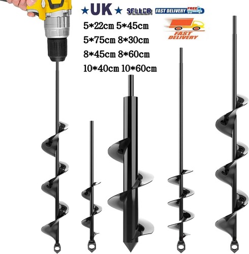 Auger spiral drill - drill, fence