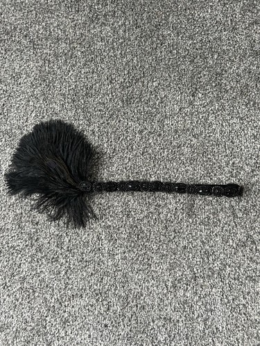 1920s black beaded stretchy - black,