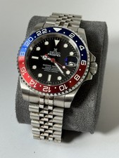 Seiko Mod Pepsi GMT style NH36 Automatic Movement Jubilee-Style Bracelet Watch