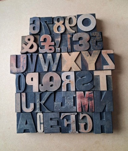 Vintage wooden letterpress - wooden,