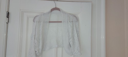 White acrylic lace shrug - acrylic,