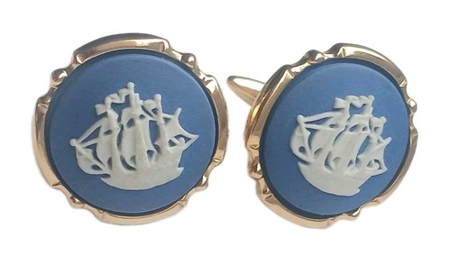 Wedgwood cufflinks blue - blue, jasper