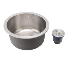 Kitchen Sink 304 Stainless Steel Brushed Single Bowl Rust Proof Round Sink For