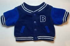 Build A Bear Blue B Varsity Baseball Jacket Sweater Coat Boys Clothes Fleece