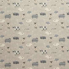 Baa Baa Sheep Charcoal Cotton