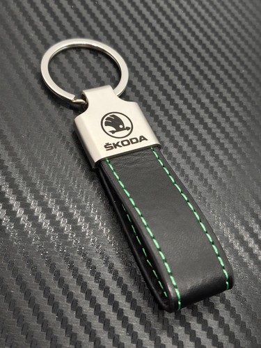 Skoda leather keyring - leather,