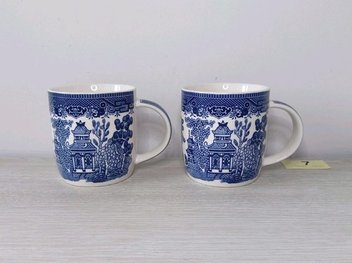 Vintage blue white willow - 2x,