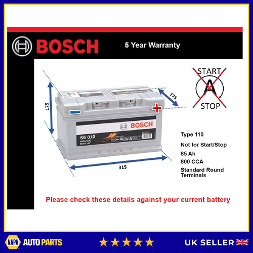 Car battery s5010 bosch 110 - car,
