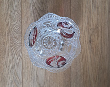 Hofbauer Byrdes Red Bird crystal Round Footed bowl/dish 