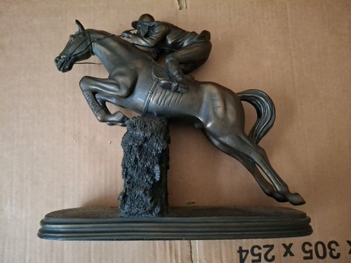Horse and jockey jumping - horse,