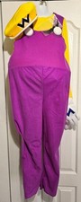 Wario Kids Costume 7-8 Inflatable Belly Hat Gloves Mustache Super Mario Bros