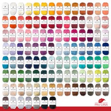 Pro Lana 50g Basic Cotton Cotton Knitting Crochet Wool Basic Yarn 105 Colours