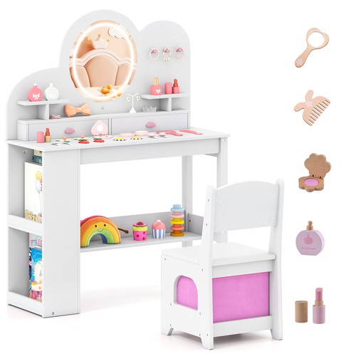 Kids vanity table with - vanity, led