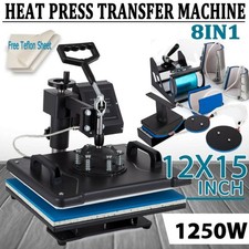 8 in 1 38x30cm Heat Press Machine Digital Transfer Sublimation Printer