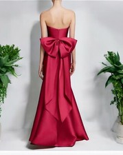 Marchesa Notte Women's Red Jacquard Strapless Gown Dress Size 8 NWT