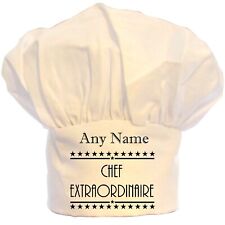 PERSONALISED CHEF EXTRAORDINAIRE CHEFS HAT BBQ POLYESTER GIFT BIRTHDAY CHRISTMAS