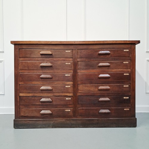 Unusual oak plan chest c1950 - unusual,