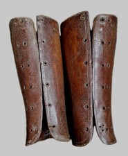 MILITARY HARD LEATHER CAVALRY LEG GAITERS / LEG GUARDS