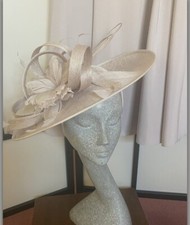 Taupe or baby pink designer fascinator, as new!