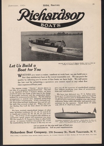 1924 richardson motor boat - motor,