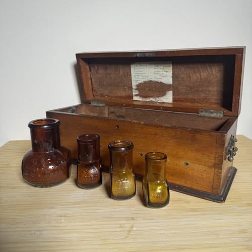 Bovril amber glass bottles - bovril,