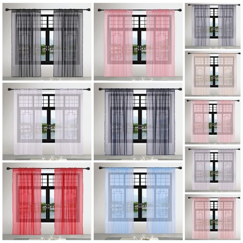 Voile curtains pair - (2, panels)