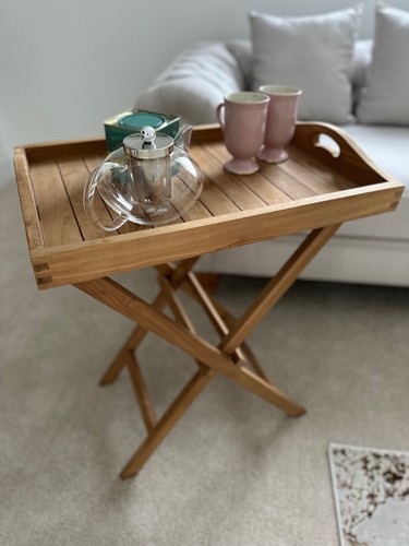 Teak wood serving tray - teak,