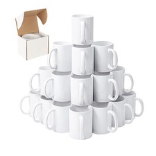 36X Sublimation Mugs 11oz White Mug with Small Handle Coated Heat Press + Boxes