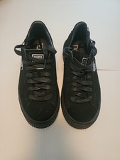 Womens Puma Basket Platform Black Creeper Reset Fashion Sneakers