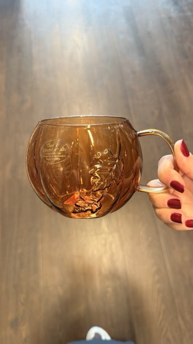 Halloween amber glass pumpkin - amber,