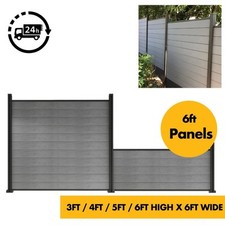 Composite Fence Panels FULL KIT 5ft 1500mm 150cm 1.5m High Fencing 6ft Wide