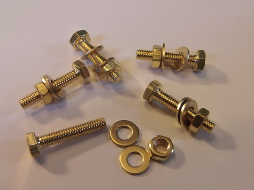 M4x20 brass hex head - brass,