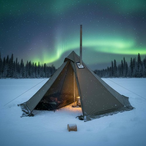 Hot tent with heater port - tent,
