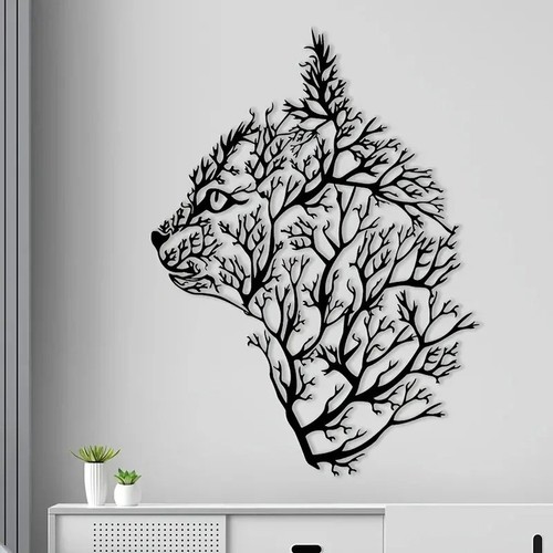 Cat tree metal wall - cat, art