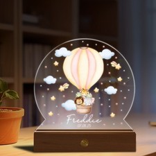 Personalised LED Night Light Lamp for Kids Custom Name & Date with 7 Color UK