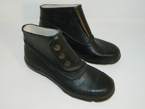 Ladies black rubber spats - black,