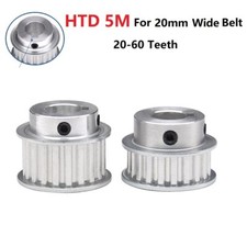 HTD 5M Timing Belt Pulley with Step 20-60T, Keyway Bore, for 20mm Wide Belt, CNC