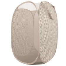 Pop Up Laundry Basket Foldable Room Tidy Toys Storage Hamper Geo Mink