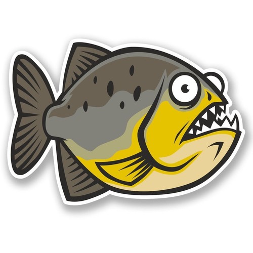 Piranha fish vinyl - x, sticker