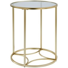 Gold Round Coffee Table Glass