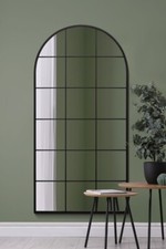Large Black Framed Arched Leaner-Wall Mirror - 71" X 35" 180 x 90cm MirrorOutlet