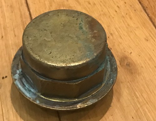 Antique brass hub cap original - cap,