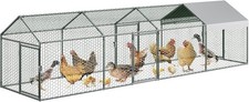 Metal Chicken Coop with Waterproof and Anti-UV Cover 160"x40"x40" Chicken Run