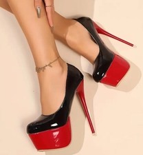 Erotic Stripper Blk Red Patent