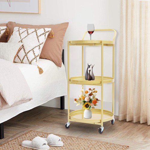 Tier gold rolling bar cart - rolling,