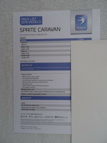 Sprite touring caravan price - sprite,