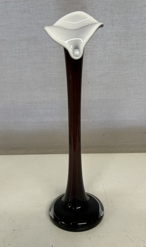 Tall art glass vase - art,