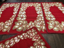 X ROMANY GYPSY WASHABLES SET OF 4 MATS RED NICE NON SLIP GYPSY MATS GOOD RUGS X
